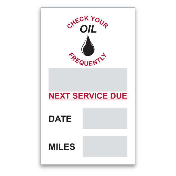 Oil Change Static Cling Stickers | US Auto Supplies