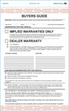 Used Car Buyers Guide Form | US Auto Supplies