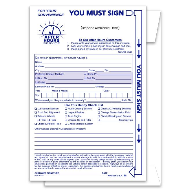 Night Drop Box Envelopes | US Auto Supplies
