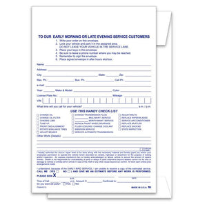 Automotive Night Drop Envelopes | US Auto Supplies