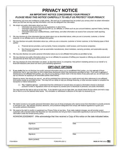 Auto Dealer Privacy Notice Form | US Auto Supplies