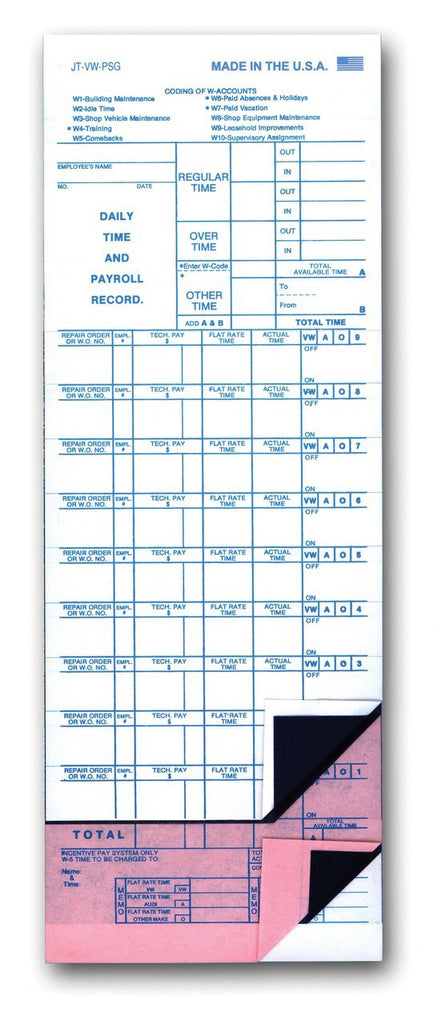 Mechanic time Sheets | US Auto Supplies