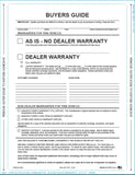 Used Car Buyers Guide Form | US Auto Supplies