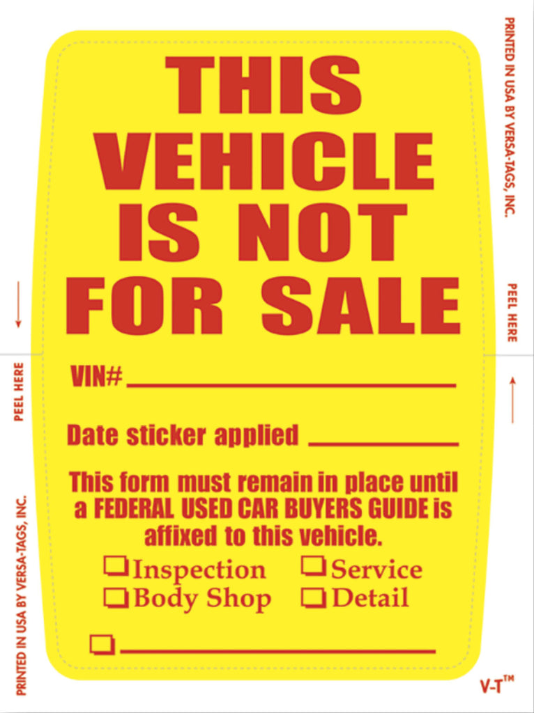 Not For Sale Sticker PLUS - US Auto Supplies