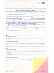 Odometer Disclosure Statements ODOM-103-N - US Auto Supplies