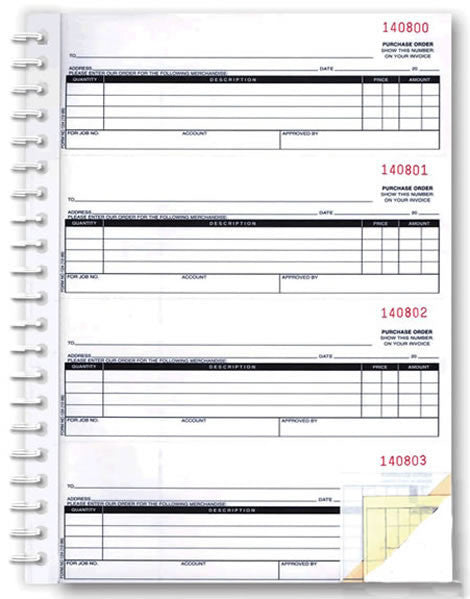 Purchase Order Books 2 Part | US Auto Supplies