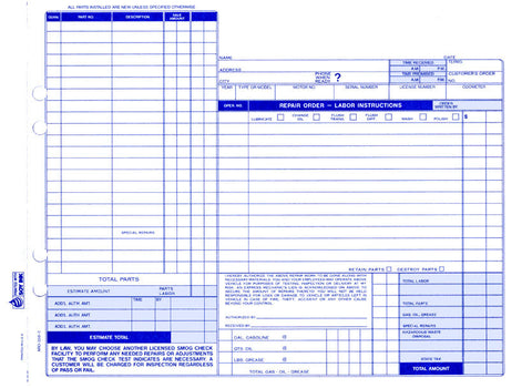 Auto Repair Work Orders and Racks