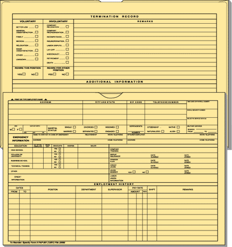 Employee Records Jacket and Time Cards