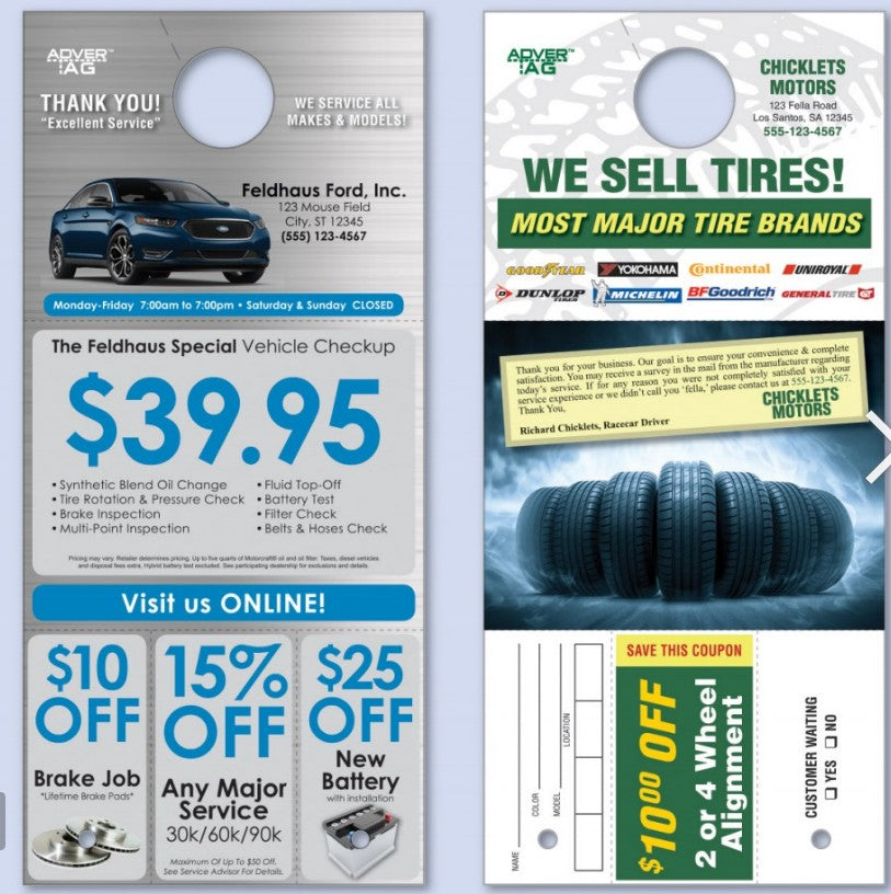 Custom Service Adver-Tags | Numbered Dispatch & Advertising Tags | US ...