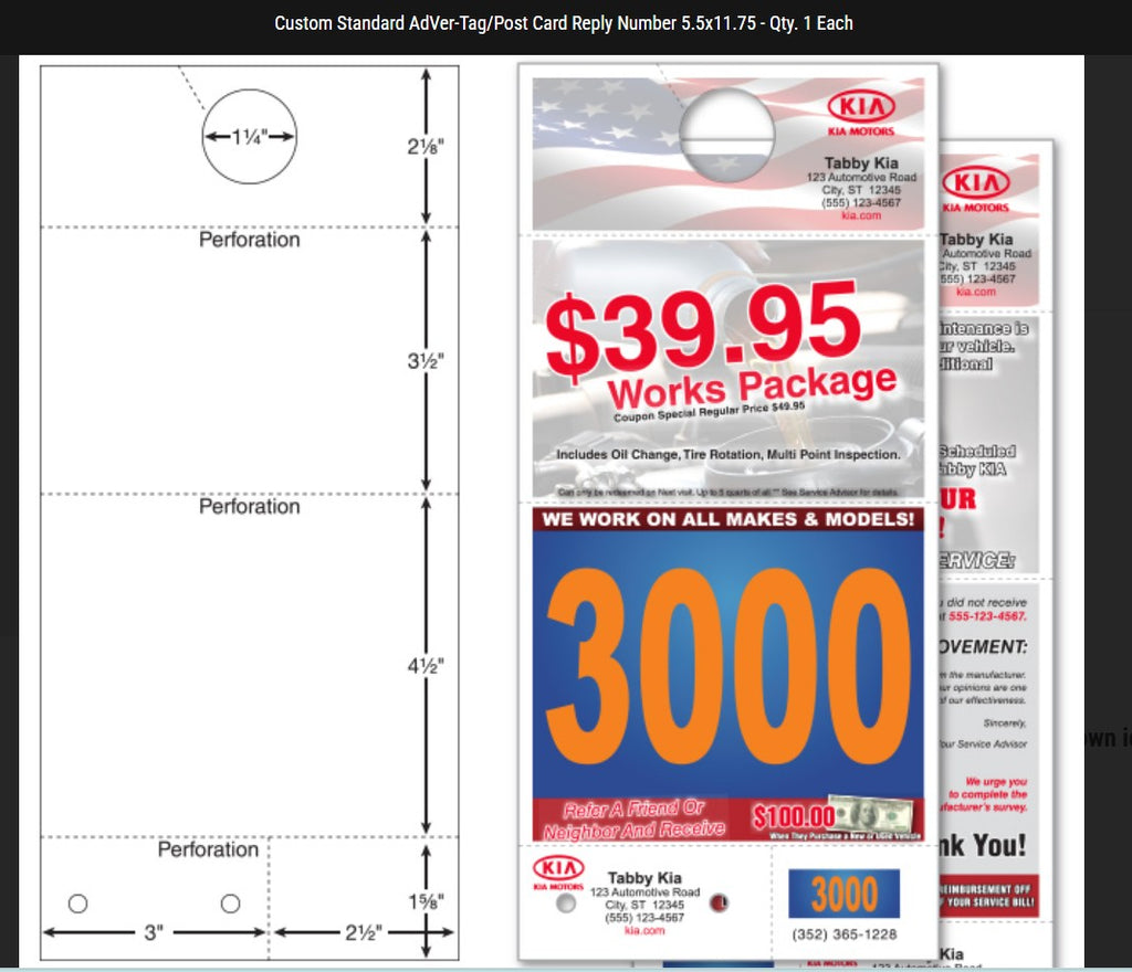 Dispatch Tag Sample Custom Service Adver-Tags | Numbered Dispatch & Advertising Tags | US ...