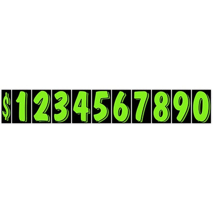 Windshield Price Numbers - Black And Chartreuse - 7.5 Inches Tall