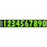Windshield Price Numbers - Black And Chartreuse - 7.5 Inches Tall