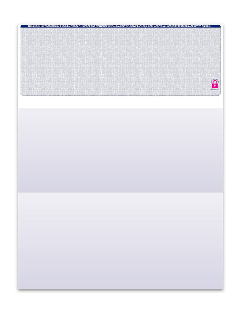 Blue security check stock paper