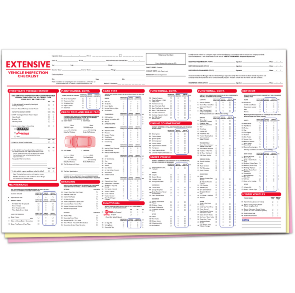 Custom Multipoint Inspection Forms - 17” x 11”