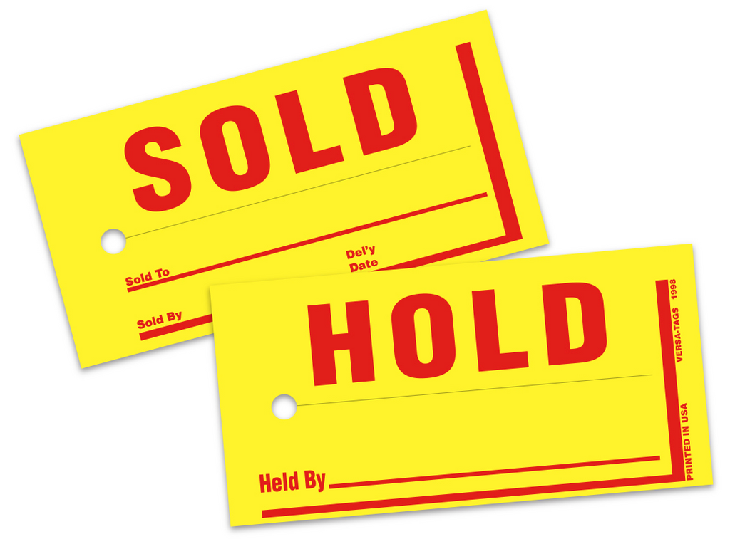 SOLD HOLD Vehicle Tags for Auto Dealerships