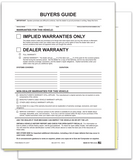 Used Car Buyers Guide Forms - No Tape