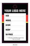 Custom 4x6" Dealership Polyethylene Price Tags - 23 Mil