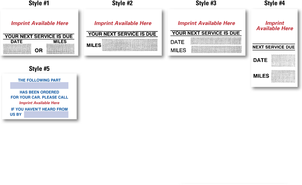 Car Service Labels Custom Service Reminder Sheet Labels | Oil Change Windshield Stickers ...