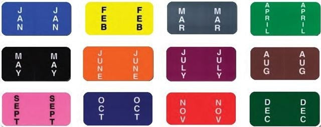 Color Code File Labels From US Auto Supplies