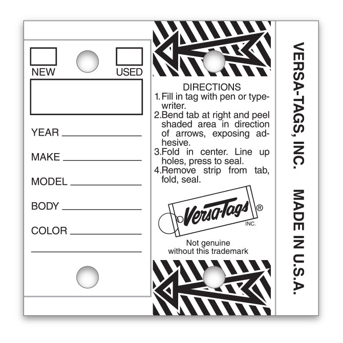 Versa-Tags Key Tags (DS-81) - Dealers Supply Company