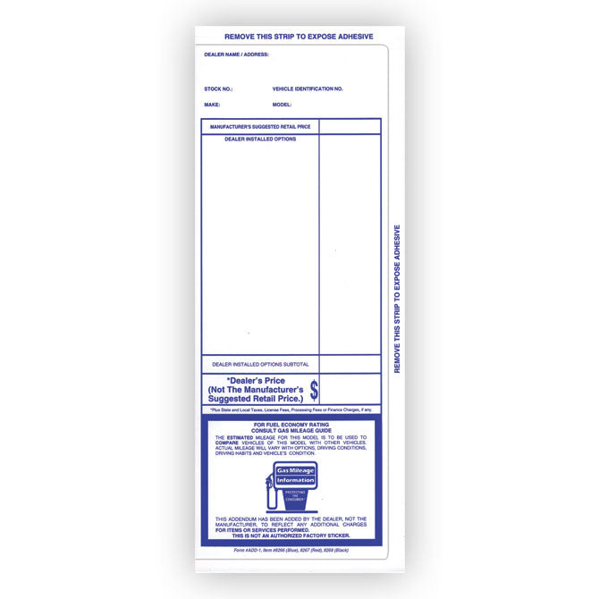 Dealer Addendum Stickers From US Auto Supplies | US AUTO SUPPLIES