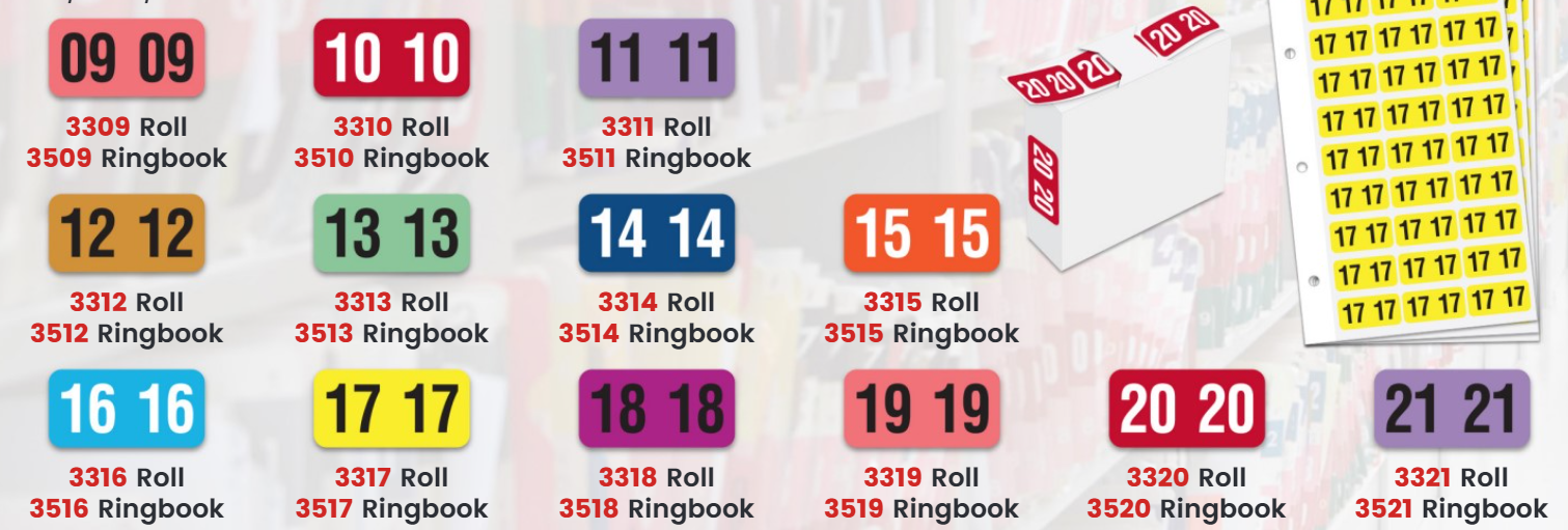 Color Coding Filing System Label Color Coded File System Labels For Years | US Auto Supplies | US AUTO ...