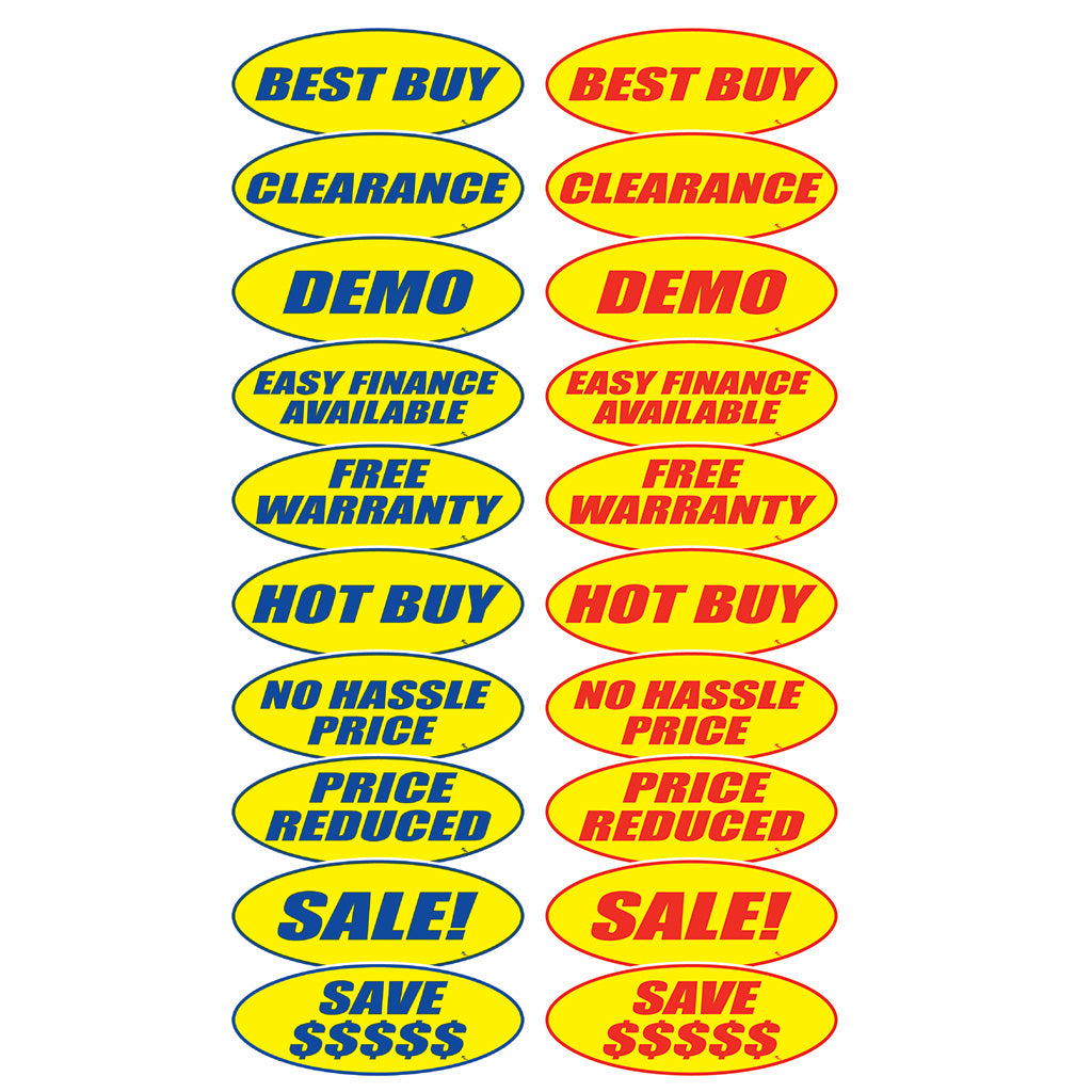 Auto Shop Stickers Example Car Dealership Stickers | US Auto Supplies | US AUTO SUPPLIES