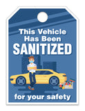 Vehicle Sanitized Mirror Hang Tags - US Auto Supplies