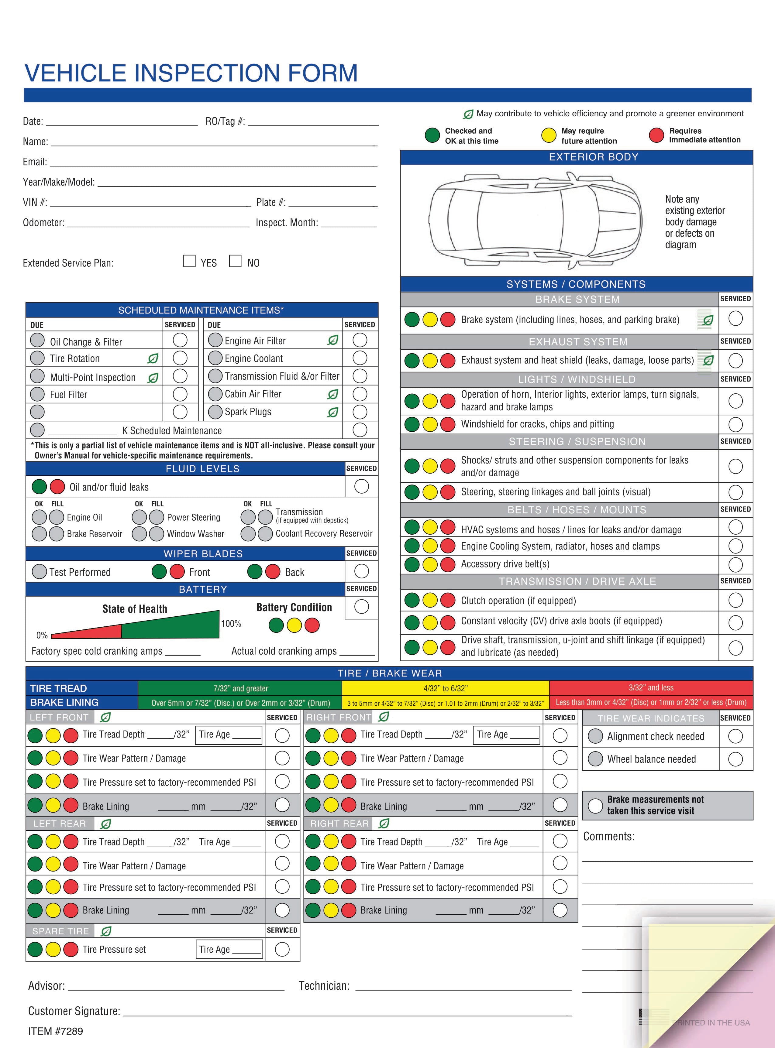 Car Inspection Checklist