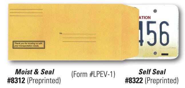License Plate Mailing Envelopes | US Auto Supplies