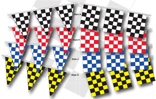 Car Dealer Checker Pennant Flags - US Auto Supplies