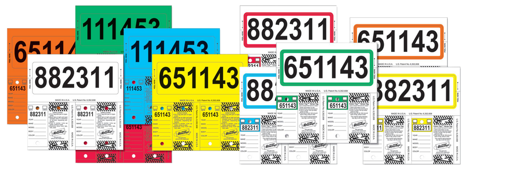 Auto Instrument Name Tags Consecutive Numbered Laminated Key Tags | Key Tags & Stock Stickers ...