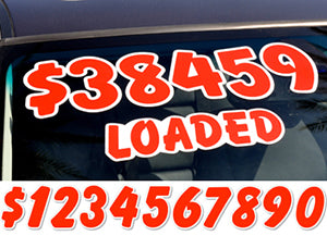 Auto Dealer Supplies 7 1/2 Vinyl Number Decals, Windshield Pricing  Stickers, Chartreuse Car Lot Pricing Numbers, 11 Dozen