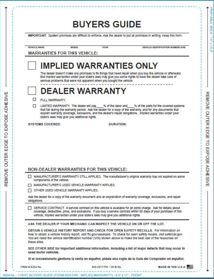 Buyers Guide Forms | US Auto Supplies | US AUTO SUPPLIES