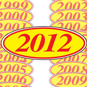 Year Stickers In Red And Yellow | US Auto Supplies