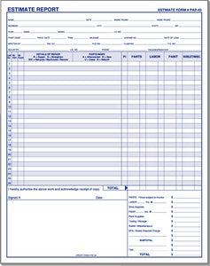 Repair Estimate Forms | US Auto Supplies