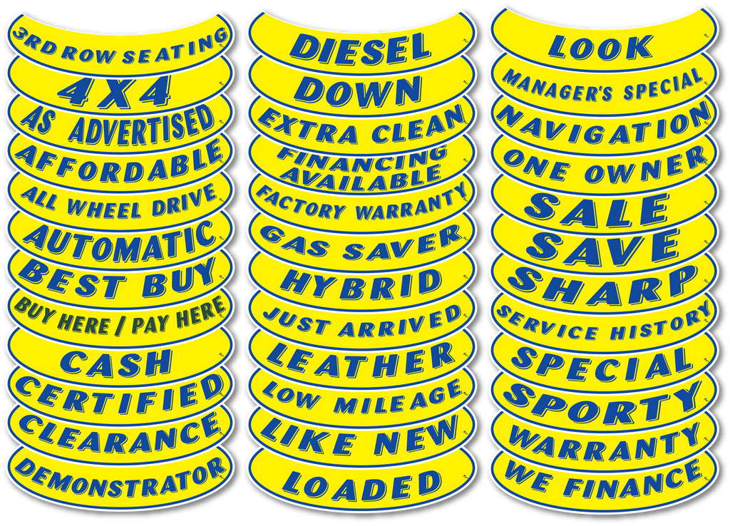 Car Dealer I Windshield Smile Slogan Stickers - US Auto Supplies 