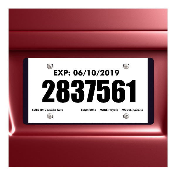 Temporary License Plate Tags | US Auto Supplies