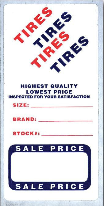 Tire Labels For Dealers And Auto Repair Shops