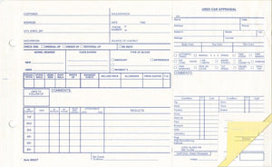 Used Car Appraisal Forms | US Auto Supplies