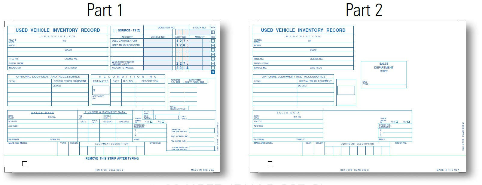 Need Inventory Cards Inventory Cards For Car Dealers | US Auto Supplies | US AUTO SUPPLIES