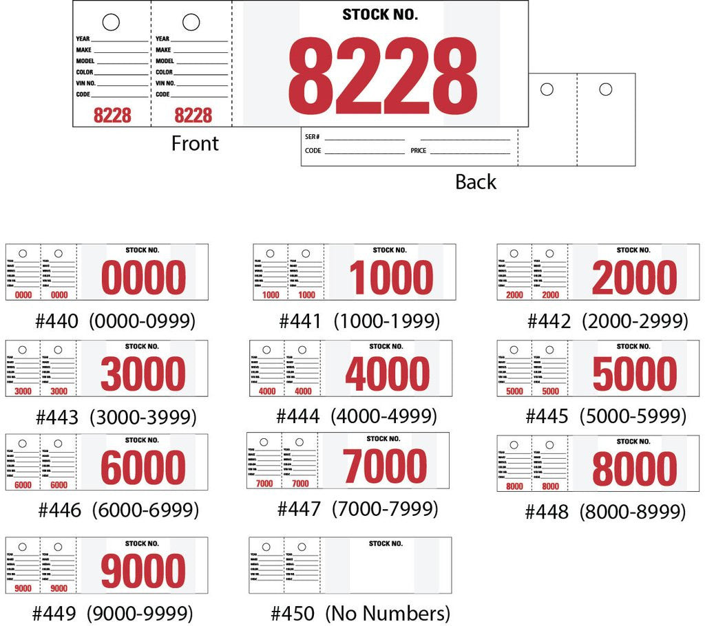 Car Stock Tags Vehicle Stock Number Tags | US Auto Supplies | US AUTO SUPPLIES
